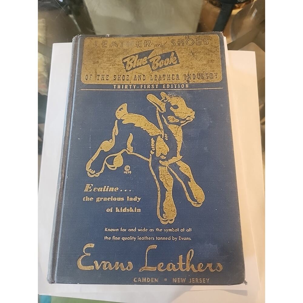 1952 Blue Book Shoe & Leather Industry Catalog Manual Evans HC Vintage Ads